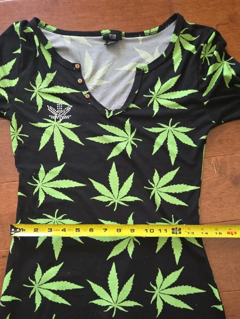 420 Black Jumpsuit with Neon Green Leaf Print